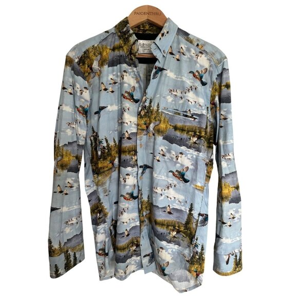 RIPNDIP Men's M Duck Bird Hunt Shirt Long Sleeve Button Up Made in USA - Picture 1 of 6